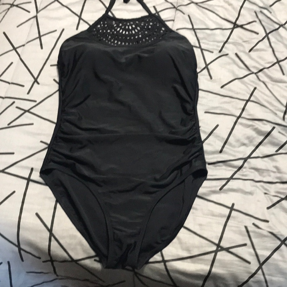 Black one piece Merona bathing suit